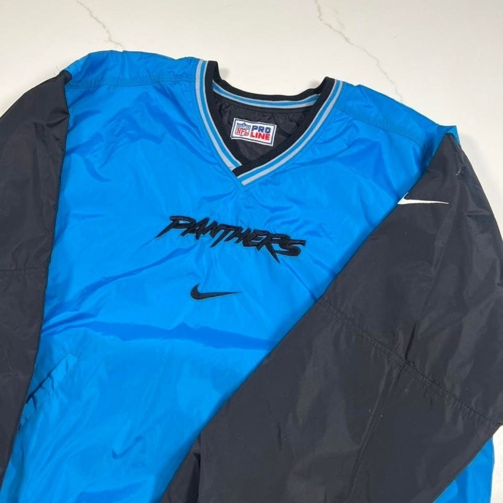 Nike Windbreaker 90s Carolina Panthers NFL Pro Line Reversible Blue Black L